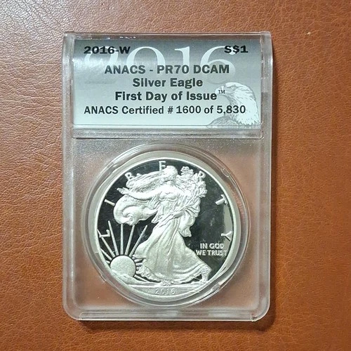 American Silver Eagle 2016 1oz PR70 DCAM ANACS 30th Anniversary Lettered Edge