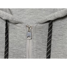 Solid Color Womens Cropped Jacket Hoodie Zipper Drawstring Waist Detail