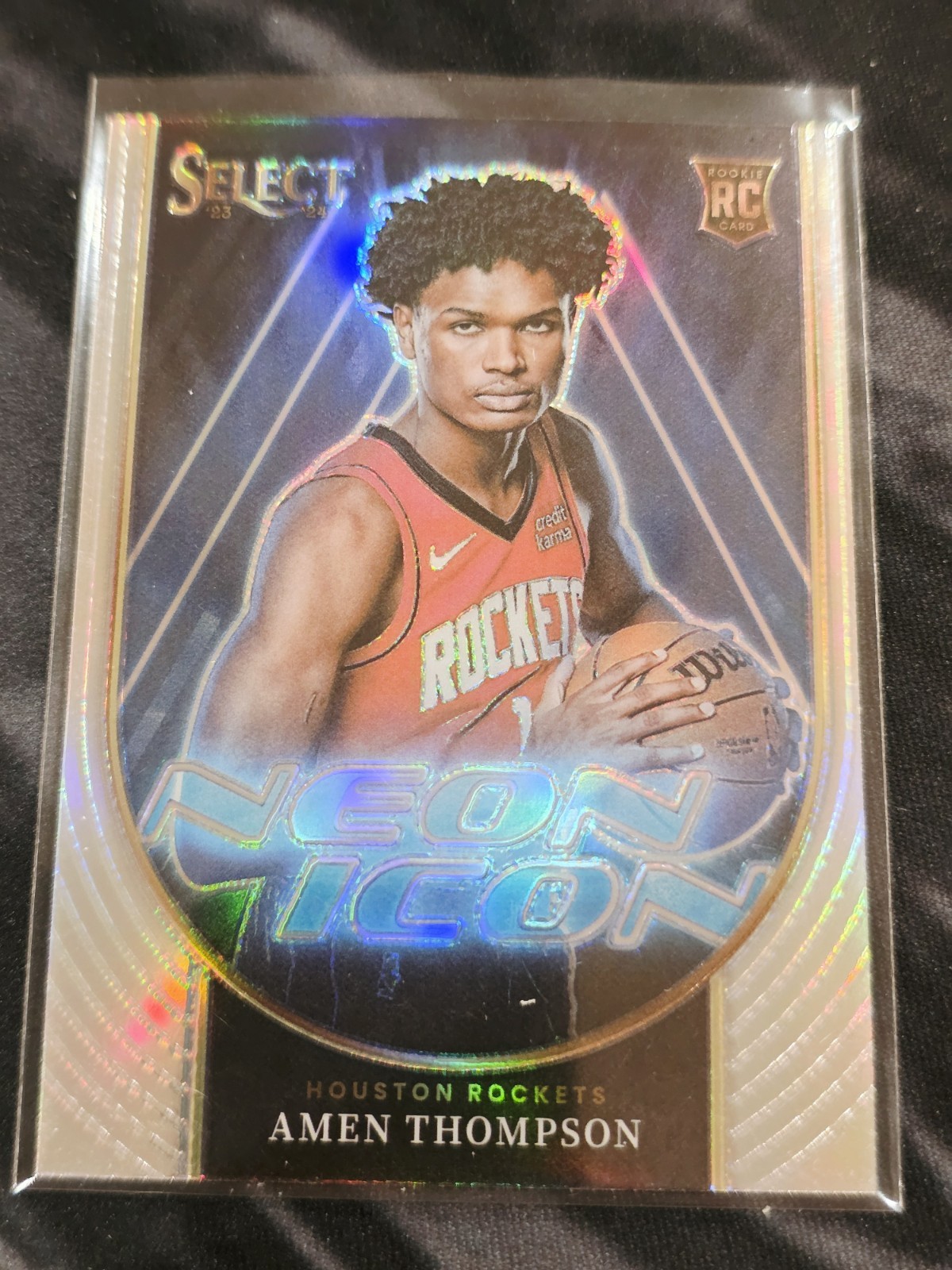 2023-24 Panini Select - Neon Icons Amen Thompson #20 Silver Prizm (RC)