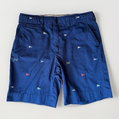 Vintage Polo Ralph Lauren Shorts 34 Navy Chino Nautical Flags New York RRL