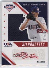 2020 USA Baseball Stars & Stripes Silhouettes Signatures Mick Abel Auto 0ii1