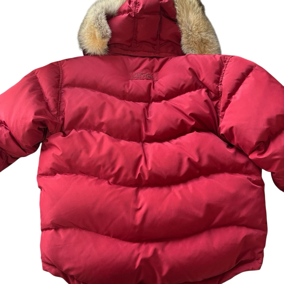 Cabelas Premier Northern Goose Down Red Puffer Winter Jacket Coat Women’s large - Image 2 of 4