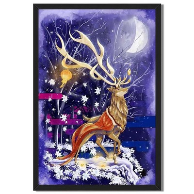 Enchanted Forest Stag Wall Art Canvas Oil Paintings Reproduction