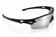 Wrapz 9355 Pace Black / Silver Mirror Cricket Sunglasses