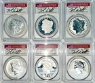 2023 Morgan/Peace Dollar PCGS MS70 PR70 FDOI Dannreuther 6 Coin Set ✪COINGIANTS✪