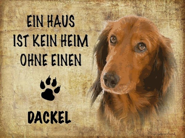Holzschild 30X40 Cm Dackel Hund Ohne Kein Heim Deko Geschenk Holz Schild-image