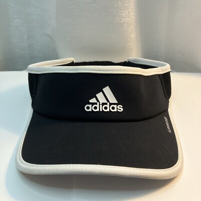 Adidas Visor Strap Back Women One Size Black Aeroready Climacool Poly Blend Golf