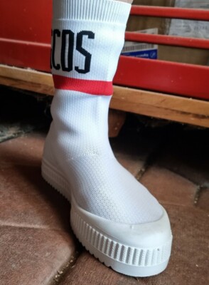 GCDS High Top Sock Like Knitted Sneakers Trainers Boot Made in Italy Sz 38 US 8 