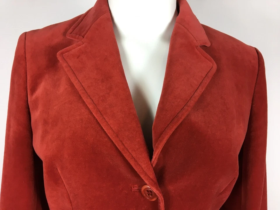 Chaqueta Blazer Fin de Semana Max Mara Italia Terciopelo Coral Dos Botones 6 Foto 2 de 4