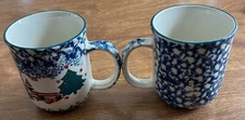 2@ Tienshan Folk Craft 'Cabin in the Snow'  2 @ Cups / Mugs