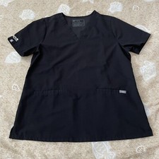 Women s FIGS Casma Three-Pocket Scrub Top Aya Healthcare Embroidery Black L