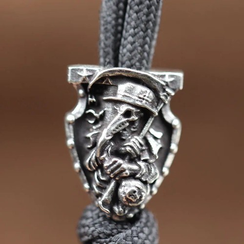 Handmade Grim Reaper Knife Bead DIY Keychain For Spyderco EDC Paracord Lanyard