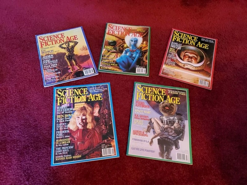 5 Issues Science Fiction Age Magazine; 1st Issue Nov 1992 + Jan Mar May Jul 1993