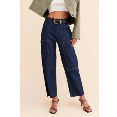 Edwin Bailee Worker Pant Carpenter Utility Jeans Rinse Dark Wash NWT Size 33