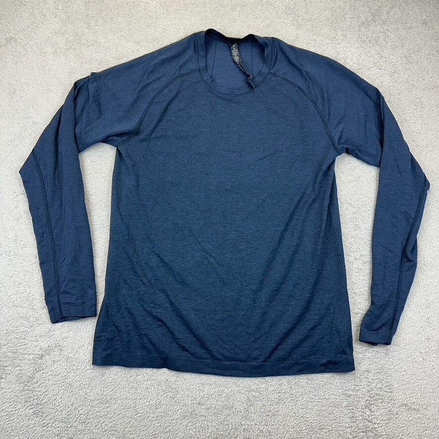 Lululemon Metal Vent Tech Long Sleeve T-Shirt Running Mens M Heather Blue
