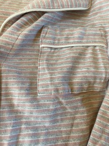 Womens Soma Soft 2pc Pink Gray Stripe Button Up Drawstring Pajama Set Small - Picture 5 of 5