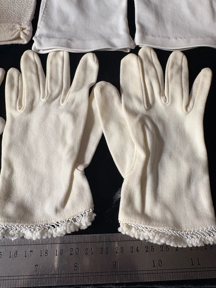 Lote 4 Juegos Guantes Vintage Blanco Niños XS-S CALIDAD RARA Foto 4 de 4