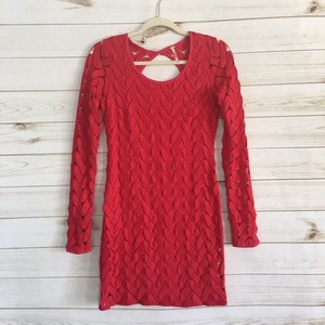 free people red long sleeve dress