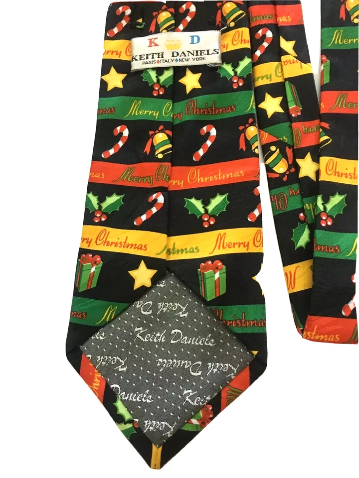 Счастливого Рождества галстук Кит Дэниелс красный зеленый желтый Париж Италия Нью-Йорк - Изображение 4 из 4