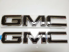 2019-2025 Front & Rear Emblem Chrome Black GMC Fit For Sierra 1500 2500HD 3500HD