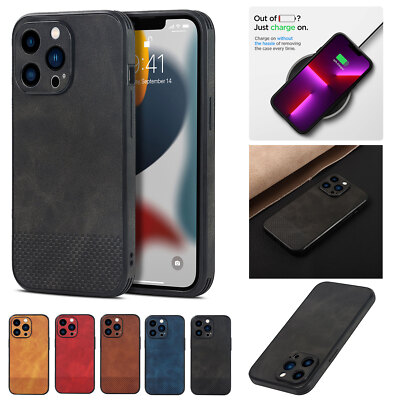 For iPhone 14 Pro Max 13 12 11 XS 8 7 Plus Shockproof Leather Hybrid Slim Cover