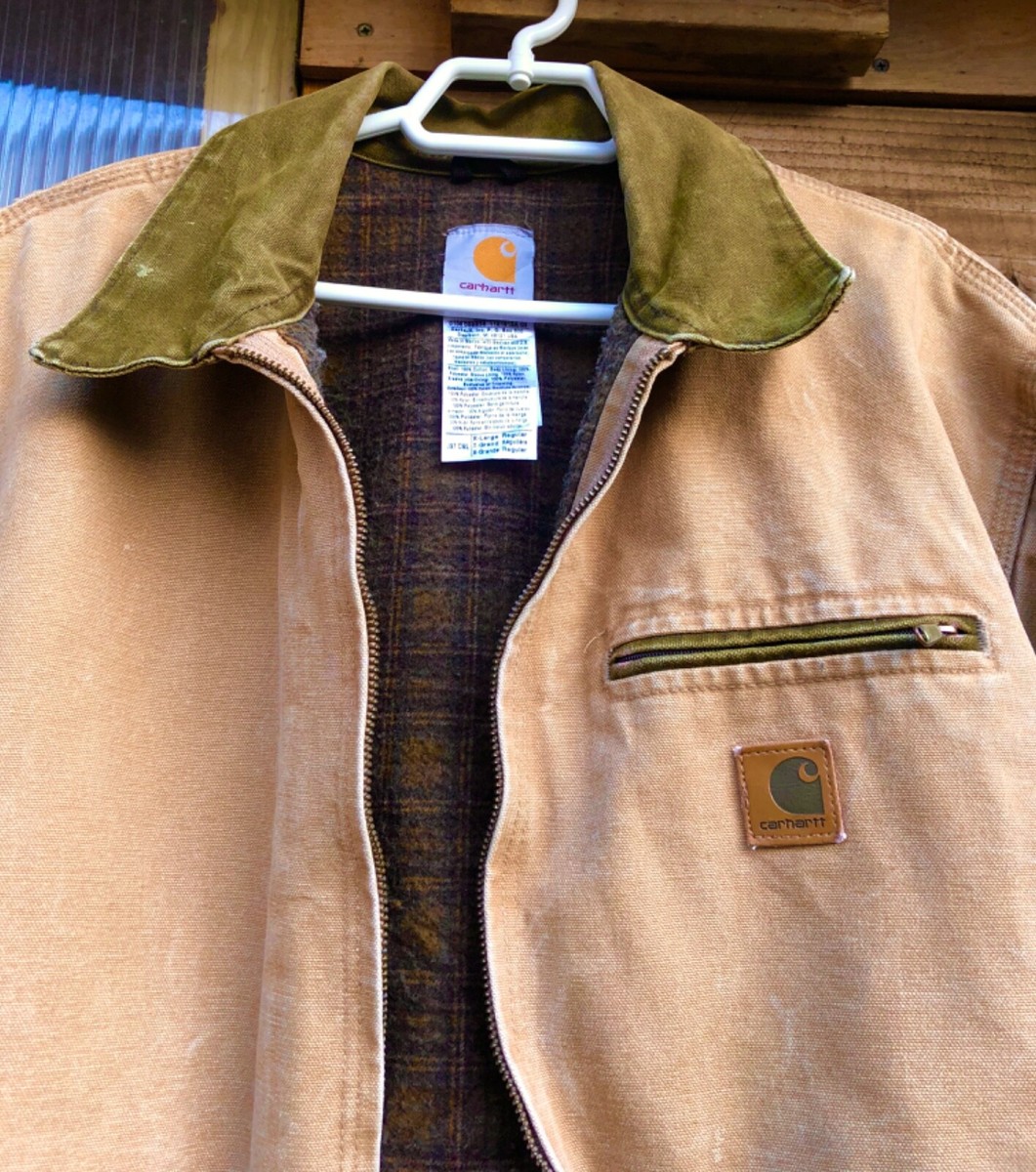 VGC XL L Carhartt J97 CML Detroit Sandstone Duck Jacket Blanket