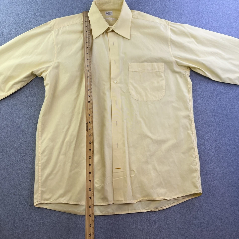 Camisa social masculina Jack Lipson 15,5 amarela manga longa colarinho botão para cima adulto - Imagem 3 de 4