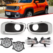 LED DRL Daytime Fog Light +Cover For Jeep Renegade 2015-2018  w/Park Turn Signal