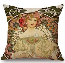 Kissenbezug Canvas-Stoff Jugendstil Alphonse Mucha Reverie Der Tagtraum