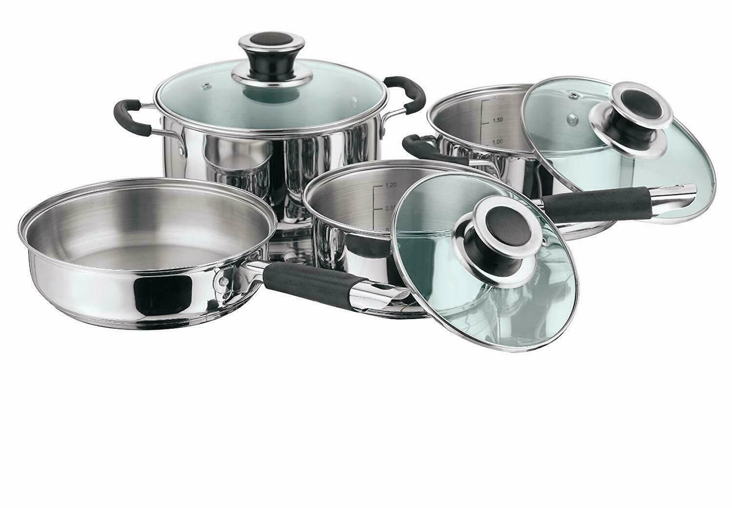 4 Piece Stainless Steel Master Chef Set Cookware Saucep Manufacturer direct delivery with Year-end annual account Lid