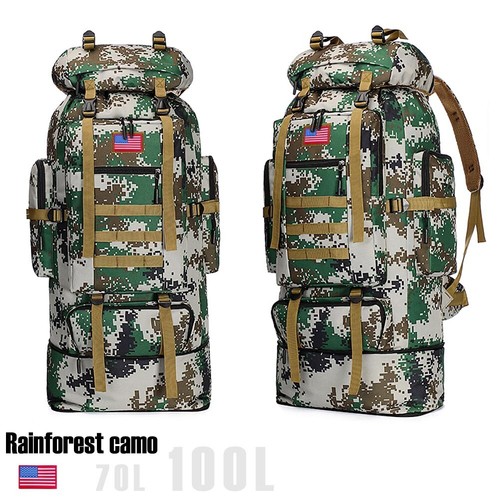 100L/80L Military Molle Tactical Hiking Backpack Rucksack Camping Bag Outdoor - Picture 37 of 48