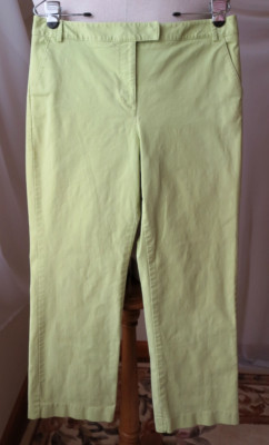 TALBOTS WOMENS PANTS LIME GREEN 98% COTTON STRETCH FOUR POCKETS SZ 10