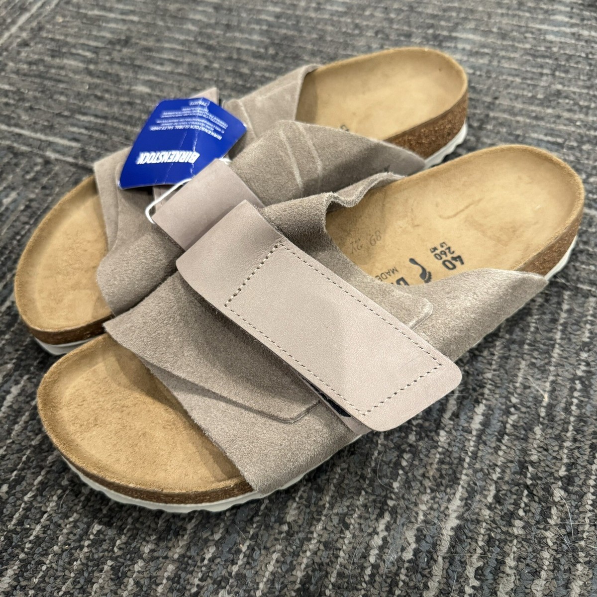 Birkenstock Kyoto Sandal Stone Coin Nubuck-Suede Leather EU Birkenstock Kyoto Sandal Stone Coin Nubuck-Suede Leather EU