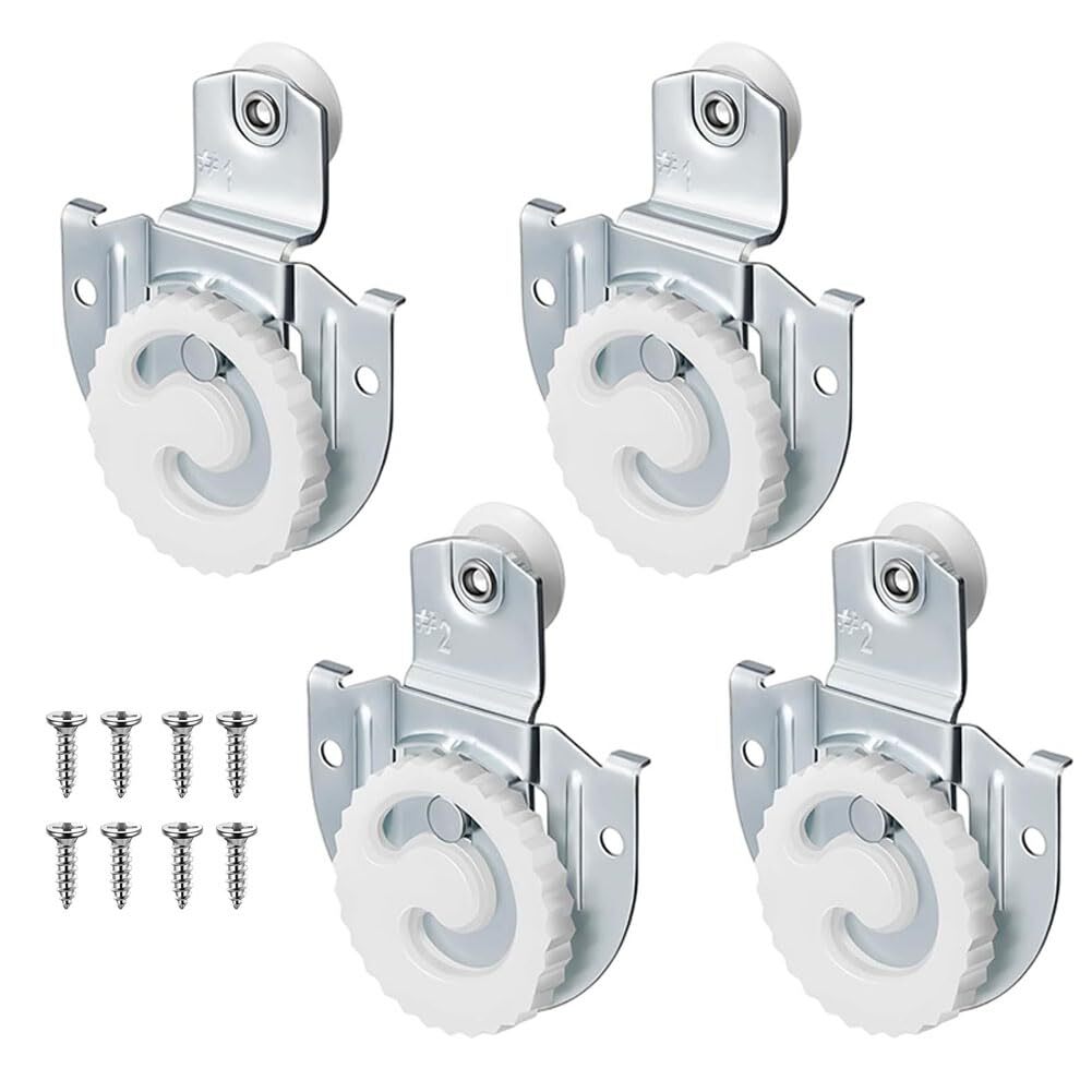 Sliding Wardrobe Door Hardware Set 8 Screws 4 Adjustable Hooks-image