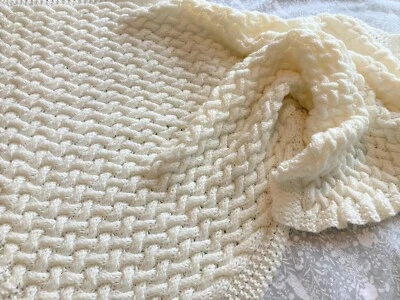Knitting Pattern ~ Wicker Basket-Weave Baby Blanket in 4 Sizes ~ Paper Copy
