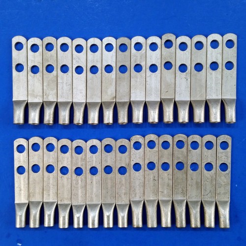 30 pc Lot 1/4" Electrical Crimp Cable Lug 2-hole 5/8" Pitch Two Hole 0.25" - Picture 10 of 10
