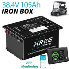 36V 105Ah Battery LiFePO4 Lithium Golf Cart 200A BMS 15000 Cycles with Monit