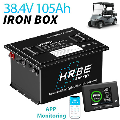 36V 105Ah Battery LiFePO4 Lithium Golf Cart 200A BMS 15000+ Cycles with Monit 