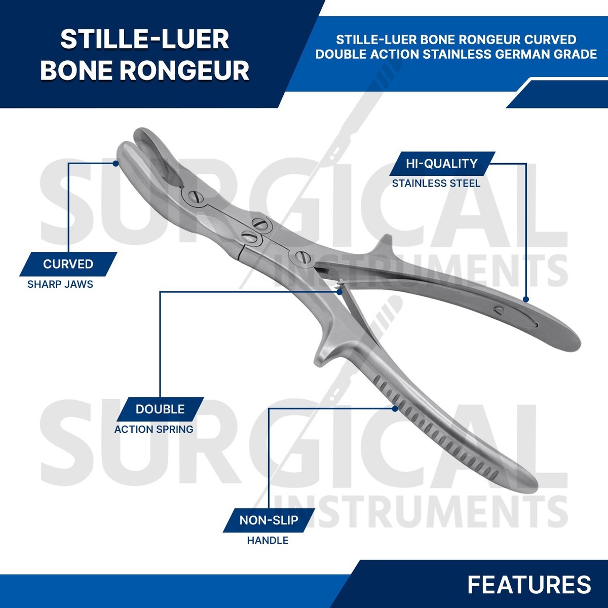 Stainless Steel VAISHANAV STILLE LUER BONE RONGEUR At Rs 1/piece In - Foto 2