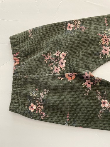 zara girl's size 5 cm 110 collection pink floral green jogger pants - Picture 9 of 9