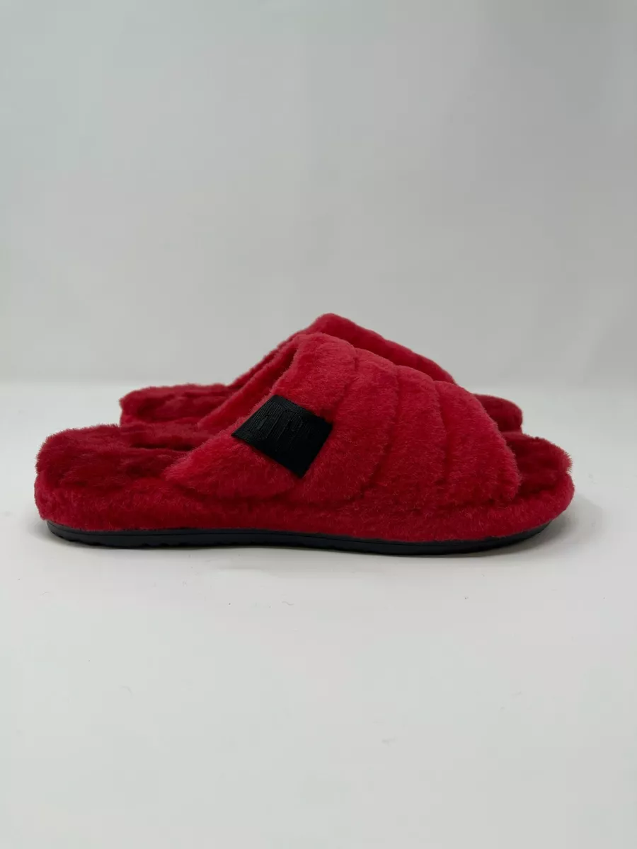Red fuzzy ugg slippers new arrivals