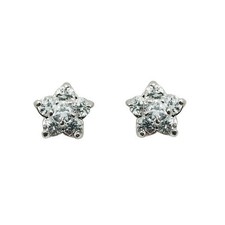 Fashion Jewelry - 18K White Gold Plated Star Stud Earrings FE222