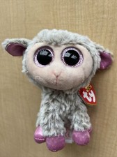 TY Beanie Boos BIG EYED DIXIE The Gray & Pink Lamb 5" Plush Stuffed Animal NEW