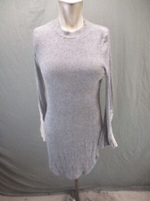 Heart&Hips Size M Womens Gray Crew Neck Long Sleeve Knit Short Bodycon Dress 933