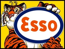 Standard Oil ESSO Gasoline with Tiger NEW METAL SIGN: 9x12" Ships Free