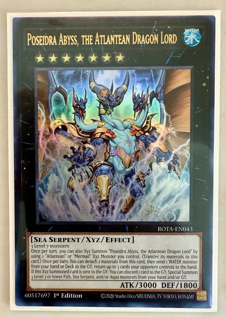 Poseidra Abyss, the Atlantean Dragon Lord Ultra Rare ROTA-EN043 Yu