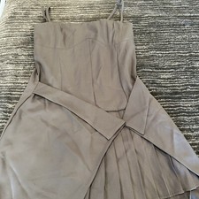 Shein Dress Womens M Fit & Flare Mini Cross Over Wrap Pleated Preppy Gray