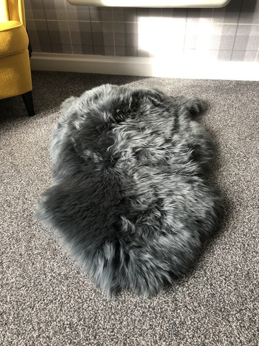 Genuine Real Sheepskin Rug Woolmark Grey Bedroom Floor Rug Gray Shades - Picture 11 of 14