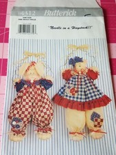 Vintage Butterick Pattern 4312 Maybearry Muffin Wall Hanging Dolls UNCUT