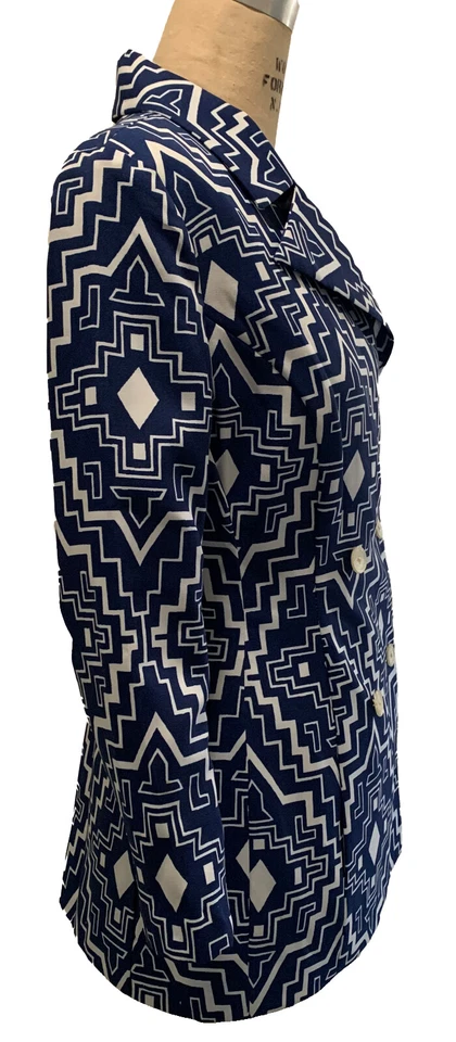 Chaqueta Blazer JACK FIN Vintage Años 70 Doble Pecho Gráfico Para Mujer - Talla S/M Foto 4 de 4